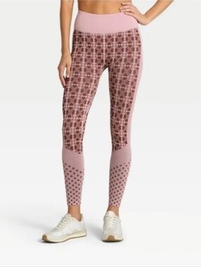 All In Motion Women's Seamless High-Rise Printed Leggings Robust Maroon Print